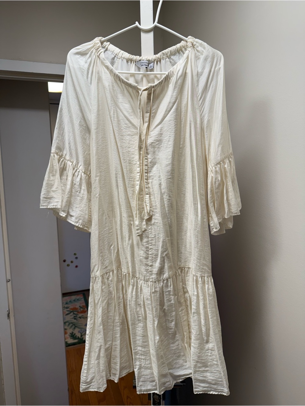 & Other Stories Soft Cream Blouse with Ruffled Neckline